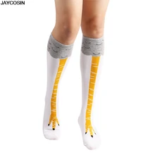 JAYCOSIN, новинка, женские носки, куриная нога, носки для ног/колена, 3D Рисунок курицы, забавные носки для выступлений, calcetines mujer divertido, 1104