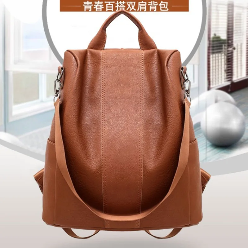 

Korean-style Fashion Retro WOMEN'S Backpack 2019 New Style Versatile STUDENT'S Backpack Anti-Theft Travel Bag