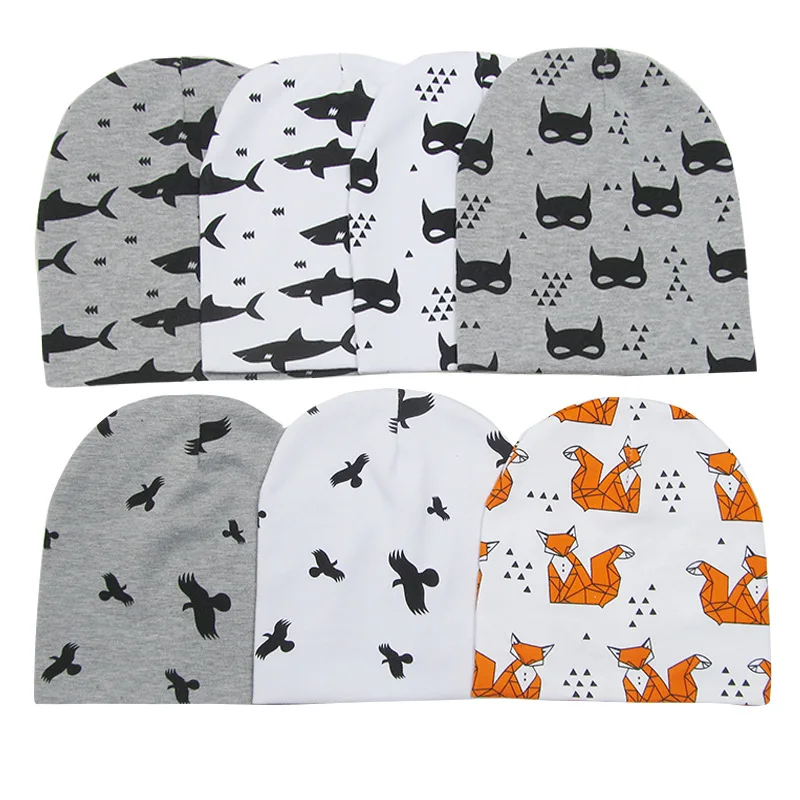 Laleben Cotton Children Cap Round Head Unisex Adjustable Animal Headwear Baby Hat Cartoon Toddler Kid Winter Hats Bibs Sets | Детская