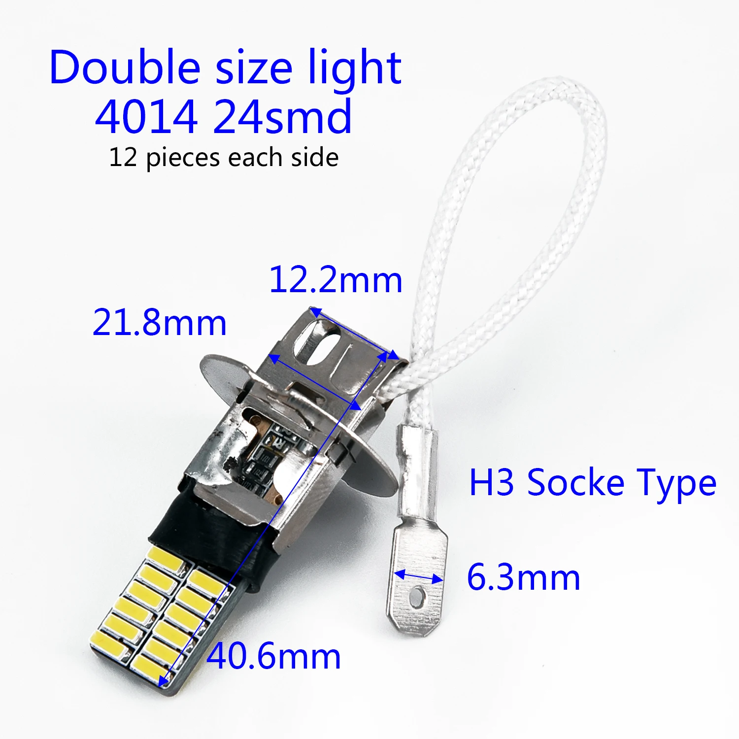 

Auto Car Light H3 COB 6500K 4014 Bulb DRL Fog Driving Lamp Headlight White High Power DC 12V