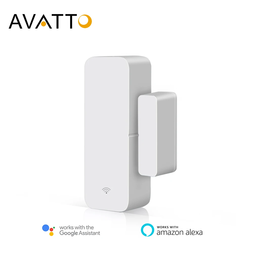 AVATTO Tuya WiFi inteligente Sensor de puerta abierto/cerrado detectores de Smartlife APP Wifi Sensor de ventana de trabajo con Alexa de Google
