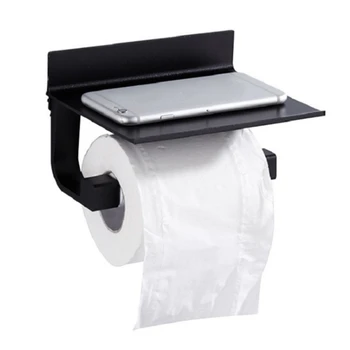 

Free Punch Tissue Holder Bathroom Toilet Toilet Paper Holder Space Aluminum Paper Towel Holder Kitchen Roll Holder Flat Paper To