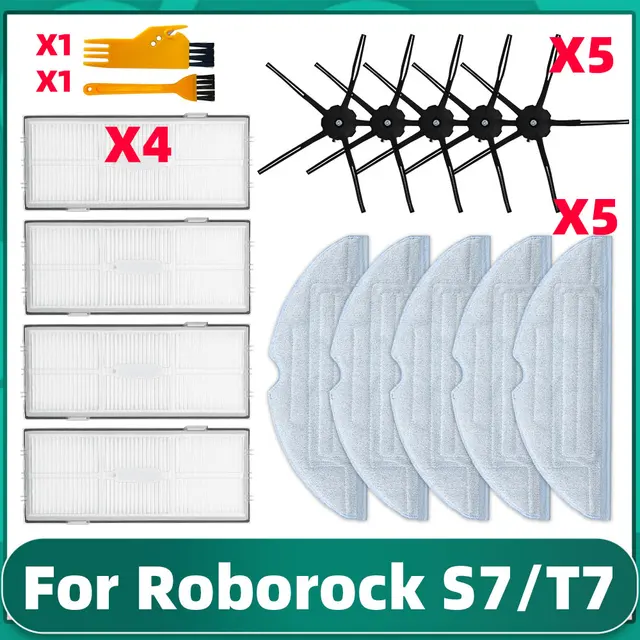 Xiaomi Roborock S7 Max / T7S Plus / G10 Replacement Parts Main Side Brush Hepa Filter Mop Dust Bag Cover Vacuum Cleaner Kits Set O