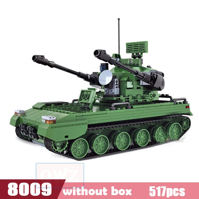 Большие строительные блоки QWZ Panzer Tank военные развивающие игрушки для детей