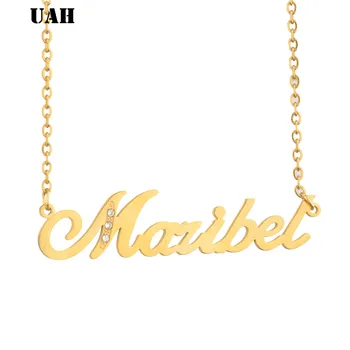 

UAH Maribel Name or Personalized Custom Name Pendant Necklace Customized Cursive Nameplate Necklace For Women Jewelry Gift
