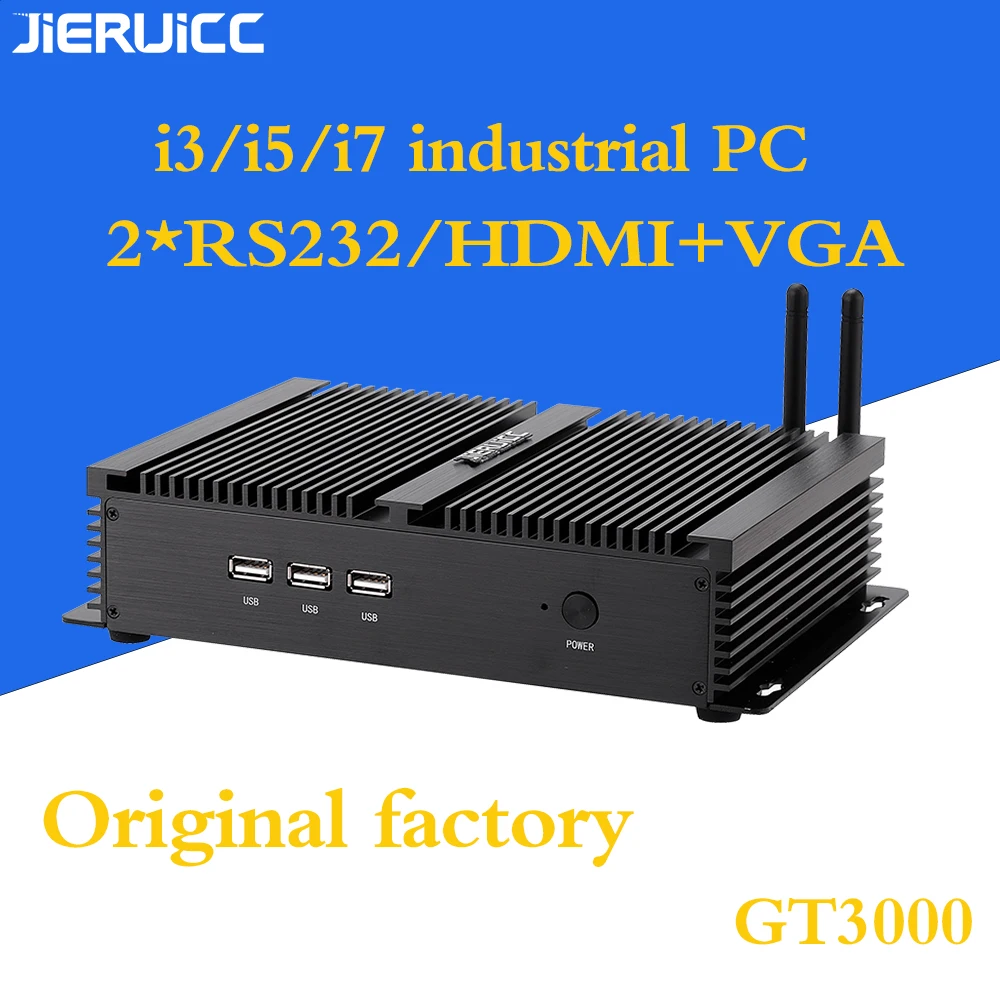 Промышленный компьютер i7 с 2 портами rs232 com двойным дисплеем hdmi vga слотом ОЗУ