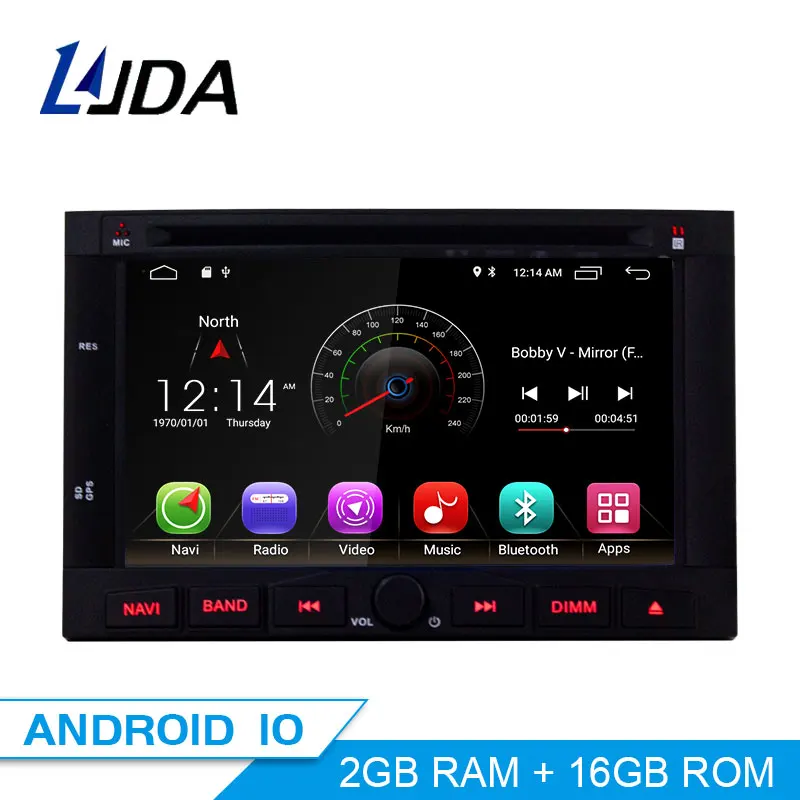 Discount LJDA 2 DIN Android 10.0 CAR Audio DVD player FOR PEUGEOT 3008 5008 Partner Citroen Berlingo gps Multimedia head device WIFI DAB 0