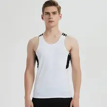 Летний Стиль Повседневный фитнес спортивный хлопок вискоза эластичность дышащий I-shaped мужской жилет