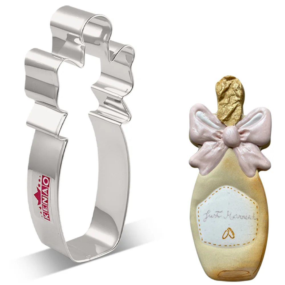KENIAO Champagne with Bow Cookie Cutter 4.8 x 12.7 CM Wedding Party