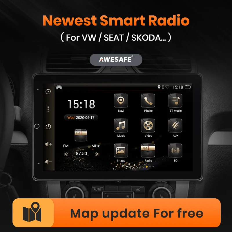 Автомагнитола AWESAFE PX9 для VW/Volkswagen Golf Passat мультимедийный видеоплеер на Android 10 0 2 Гб