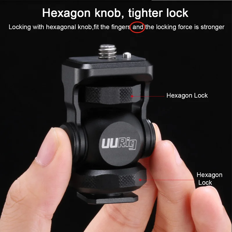 UURig R015 Monitor Bracket Mini Ballhead With Cold Shoe Mount Gimbal Rig for Sony Canon Nikon DSLR Camera Accessories Smartphone