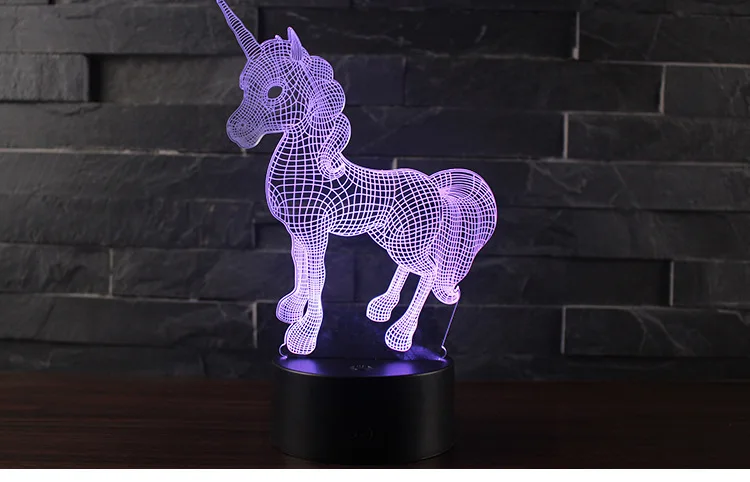 3D Illusion Unicorn Table Lamp For Kids Room Decor Touch Remote Led Lights Bedroom Decoration Night Light Holiday Birthday Gift night lamp for bedroom wall