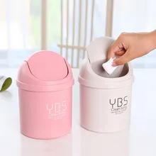 Mini Waste Bin Desktop Home Garbage Basket Table Trash Can Swing for Home Office Table Trash Can Small Waste Bin creative home cartoon frog shape plastic small desktop trash green