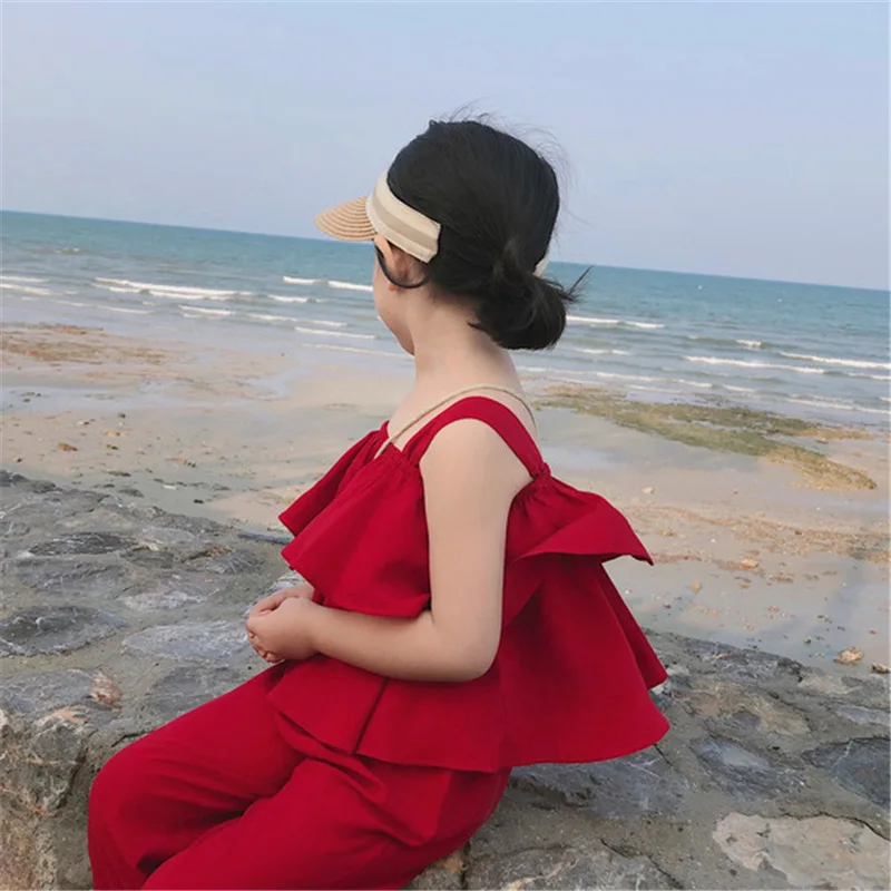 

Girl'S Suit 2019 Summer Wear New Style Children Camisole Bloomers Girls Thin Korean-style Two-Piece Set 3-8-Year-Old