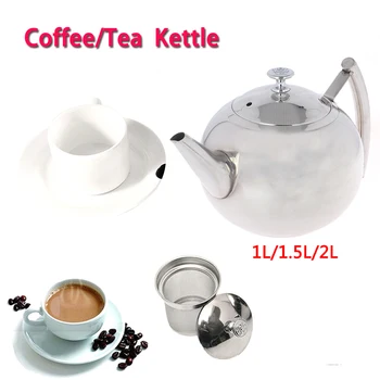 

Stainless Steel Water Kettle Hotel Tea Pot Thicker With Filter Hotel Coffee Pot Restaurant Induction Cooker Tea Kettle