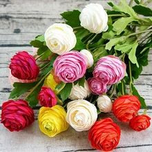 1 Шт Искусственный Ranunculus Asiaticus поддельные Цветы шелк флорес artificiales флер пион для Свадебные украшения дешевые Цветок пионы