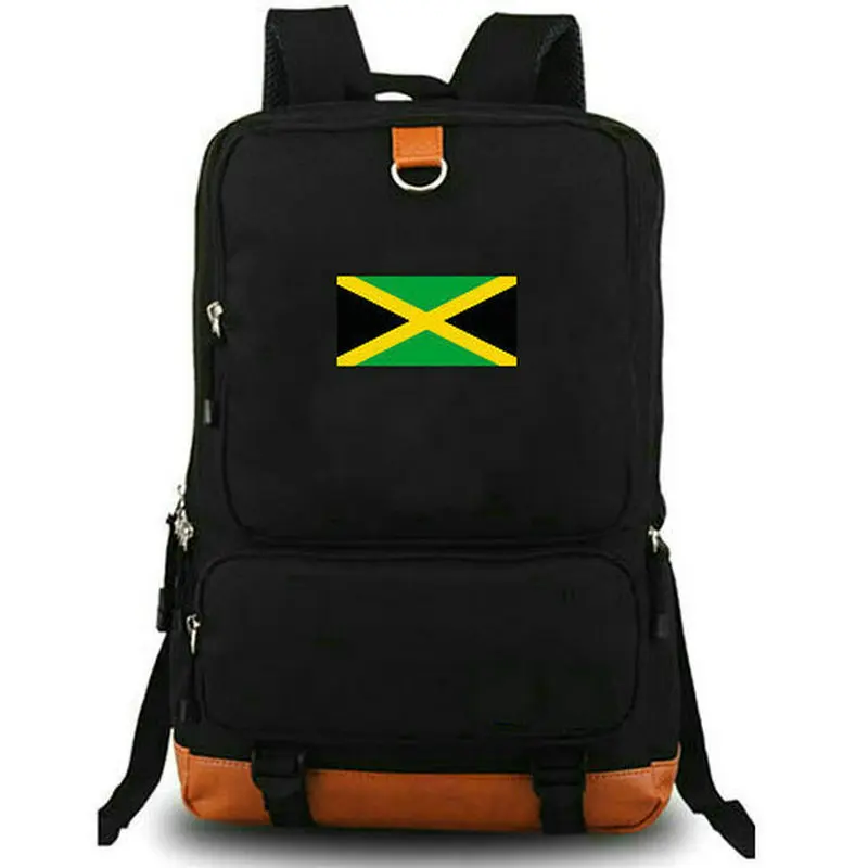 Jamaica backpack Jam daypack Yellow green flag schoolbag Banner