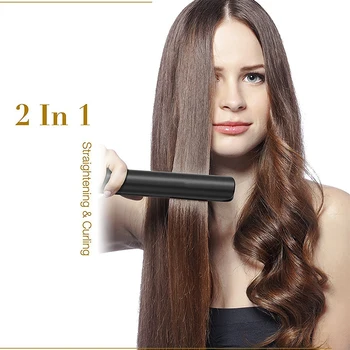 

Professional Hair Straightener Flat Irons Hair Curler 2-in-1 Straightening Iron&Curling Iron Ceramic Heating Plate Styling Tools