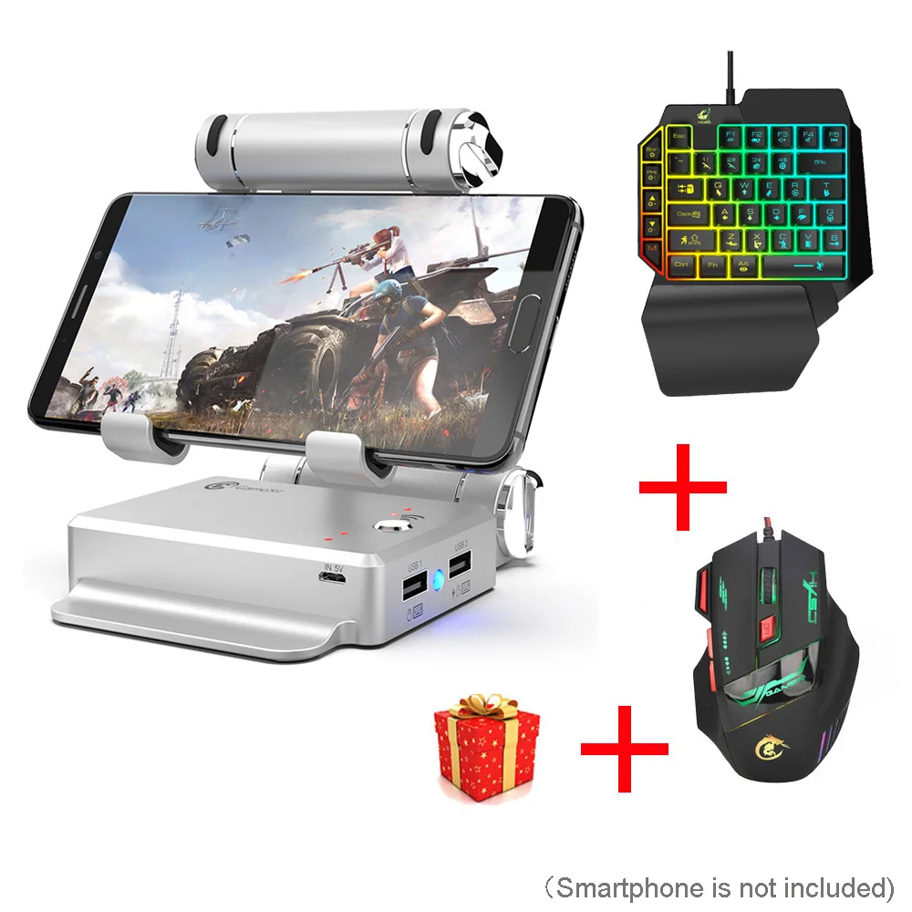 GameSir X1 BattleDock клавиатура-мышь-конвертер Bluetooth геймпад для FPS мобильных игр, как PUBG COD AOV FreeFire - Цвет: 3 in 1 set(Silver)