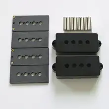 Для 2 звукоснимателей волоконная пластина плоская работа 4 струны P бас звукосниматель наборы с заряженным Alnico 5 немагнитных стержней
