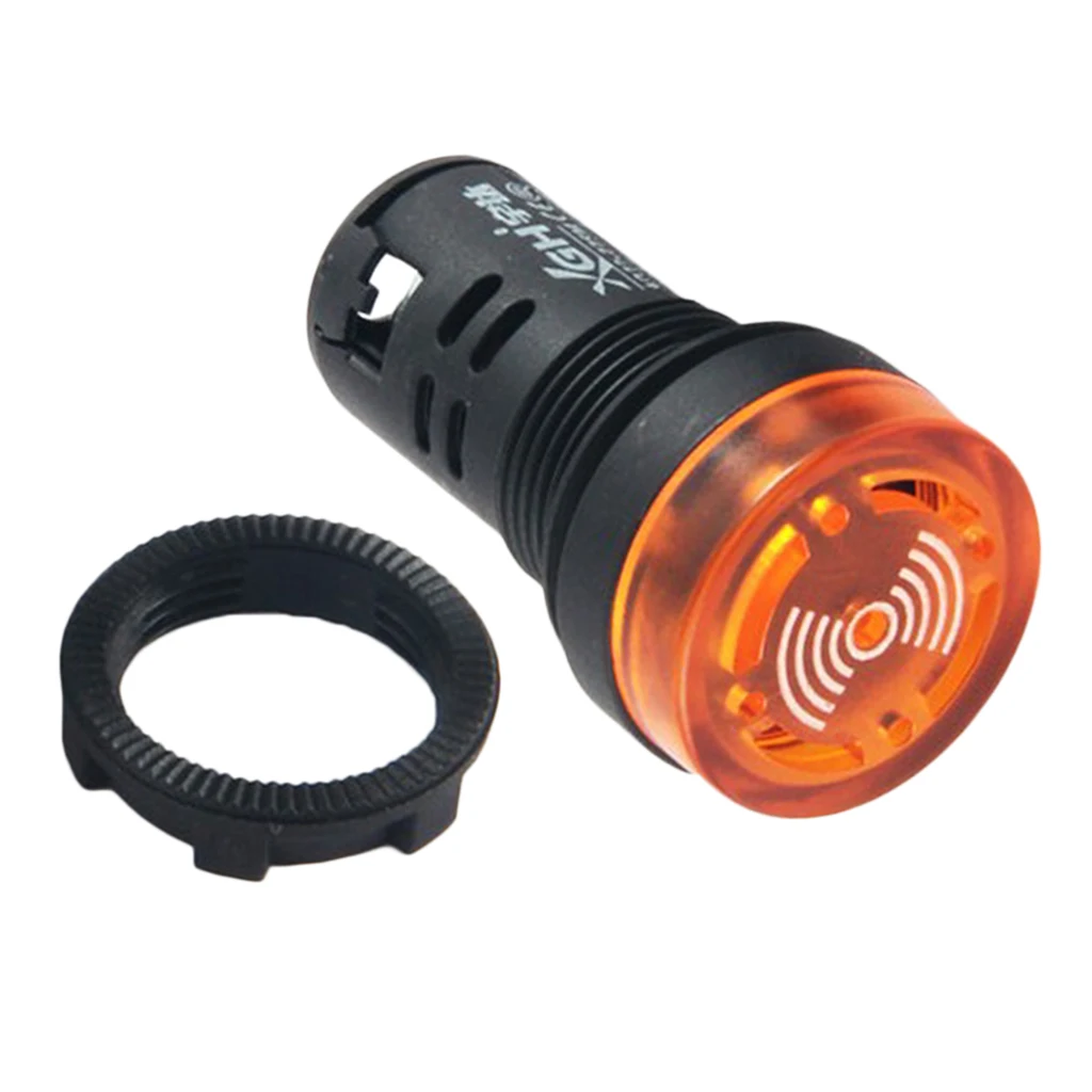 1PC AD16-22SM 220V 22mm Flash Signal Light Red LED Active Buzzer Beep Alarm Indicator Yellow Panel Mount Universal