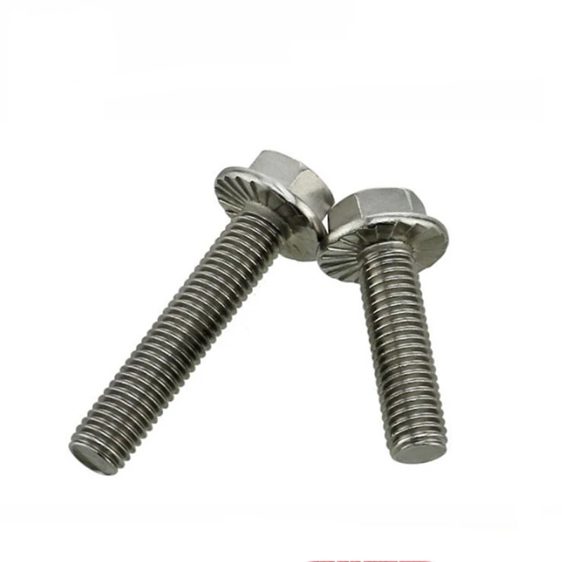 

M5 M6 M8 M10 M12 Stainless steel Hexagon Bolts With Flange GB5789 Flanged toothed anti-slip screw