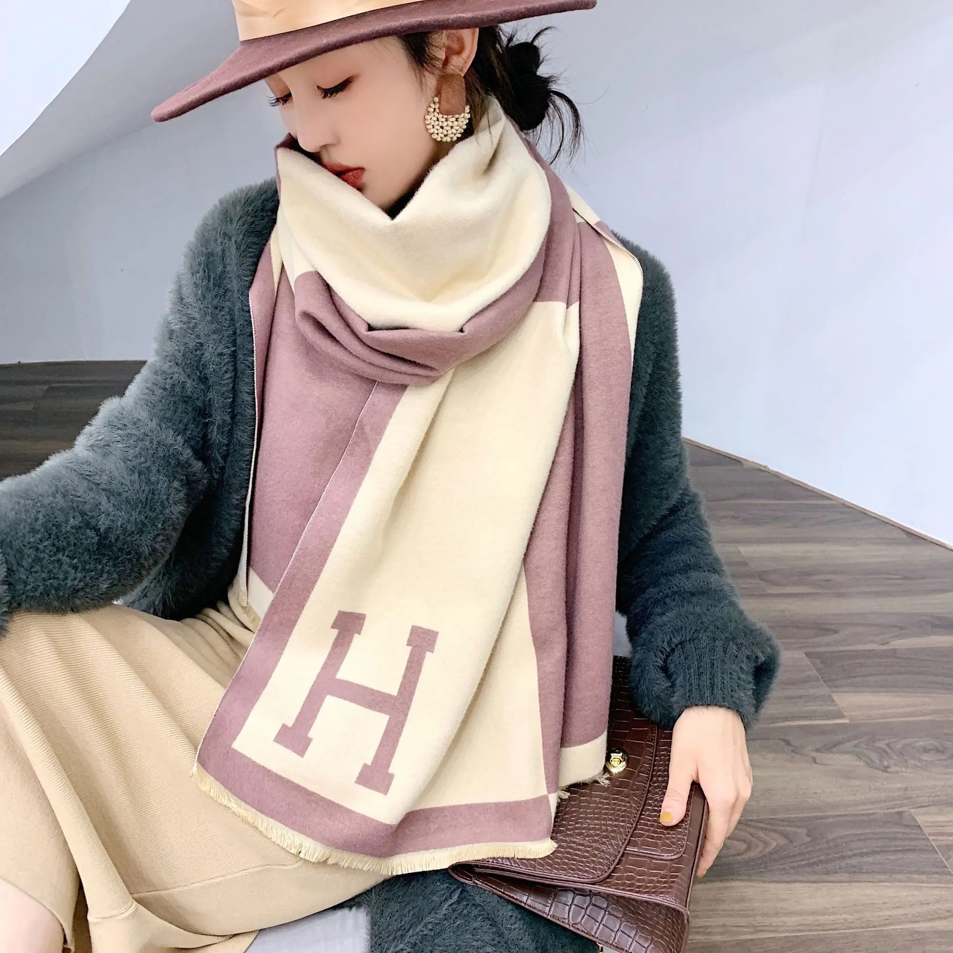 Buy Best JMFLR 190*65cm New 2019 Autumn Winter Female Scarf Women Cashmere Scarves Wide Lattices Long Shawl Wrap Blanket Warm Tippet wholesale Buy Best JMFLR 190*65cm New 2019 Autumn Winter Female Scarf Women Cashmere Scarves Wide Lattices Long Shawl Wrap Blanket Warm Tippet wholesale