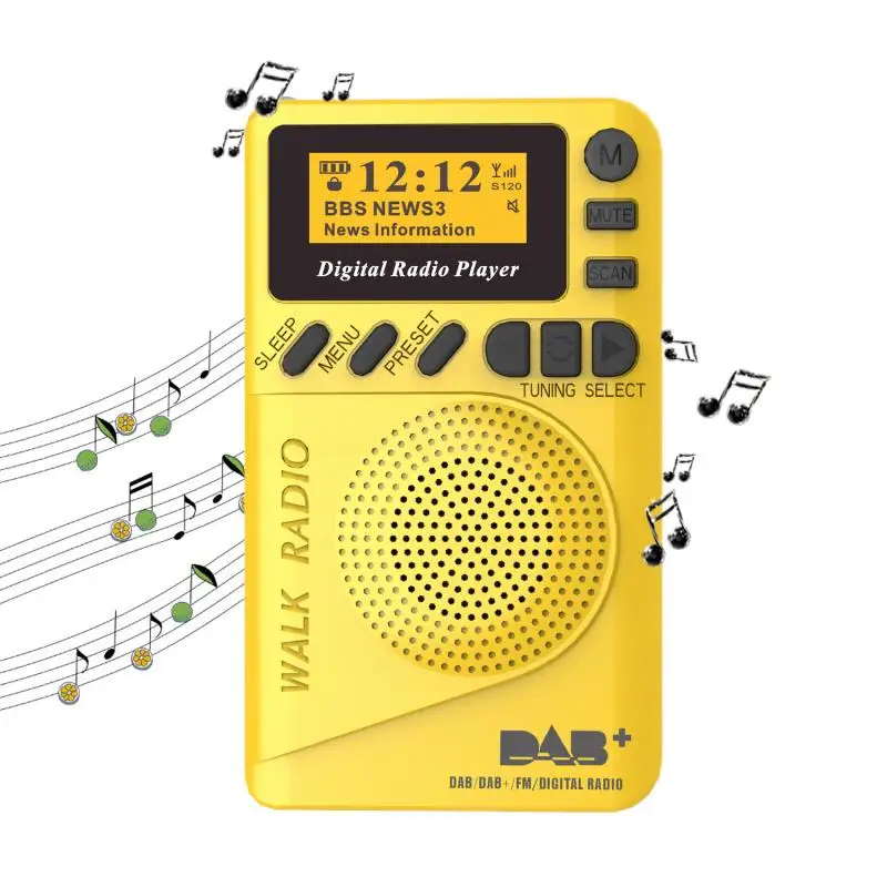 Радиоприемник Карманный DAB + цифровое радио с перезаряжаемой батареей FM-радио