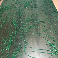 Y04#5 ярдов/партия зеленый большой узор с клееным блестящим принтом тюль сетка кружева для шоу/свадьбы/вечерние платья/вечерние