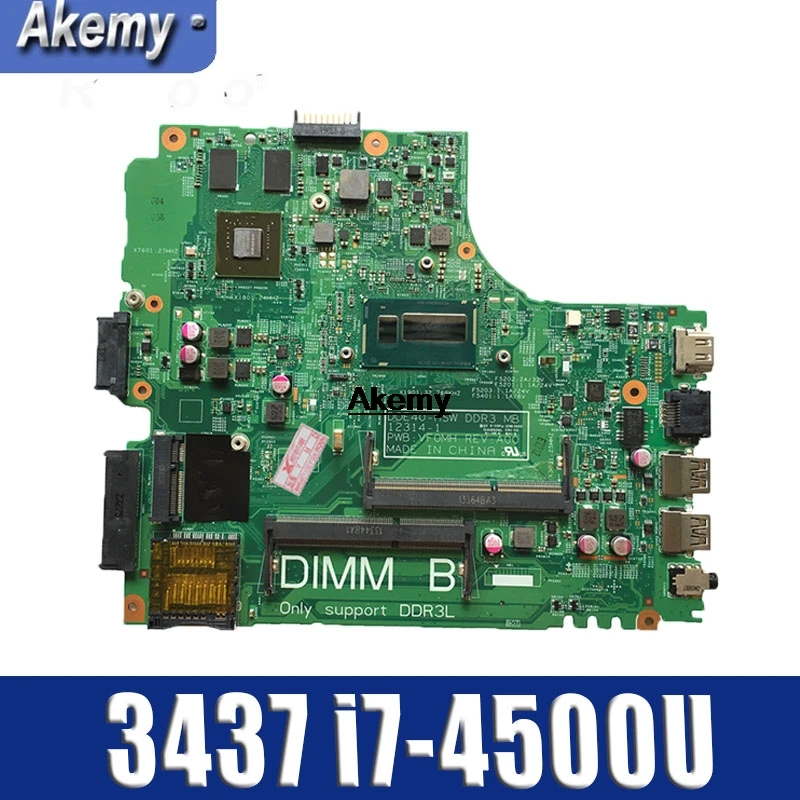 12307-2 ПРБ VKJ89 REV: A00 для DELL 5437 3437 ноутбук материнская плата Процессор i7 4500U GT740M 2G DDR3 тесты работы