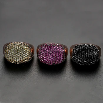 

Women Party Evening Cocktail Ring Luxury Rhinestone Open Cuff Adjustable Rings Wide Wrap Elegant Jewelry Gift For Female Girls