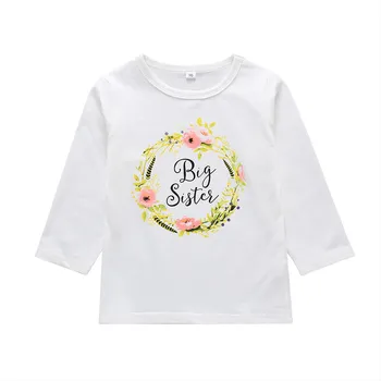 

COSPOT Children's sisters'autumn dress white cartoon wreath letter spring and autumn T-shirt jacket 40