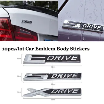 

Good Quality 10pcs/LOT Metal 3D Emblem Badge Car body Sticker for BMW XDrive SDrive EDrive Car Badge Label New Auto decals
