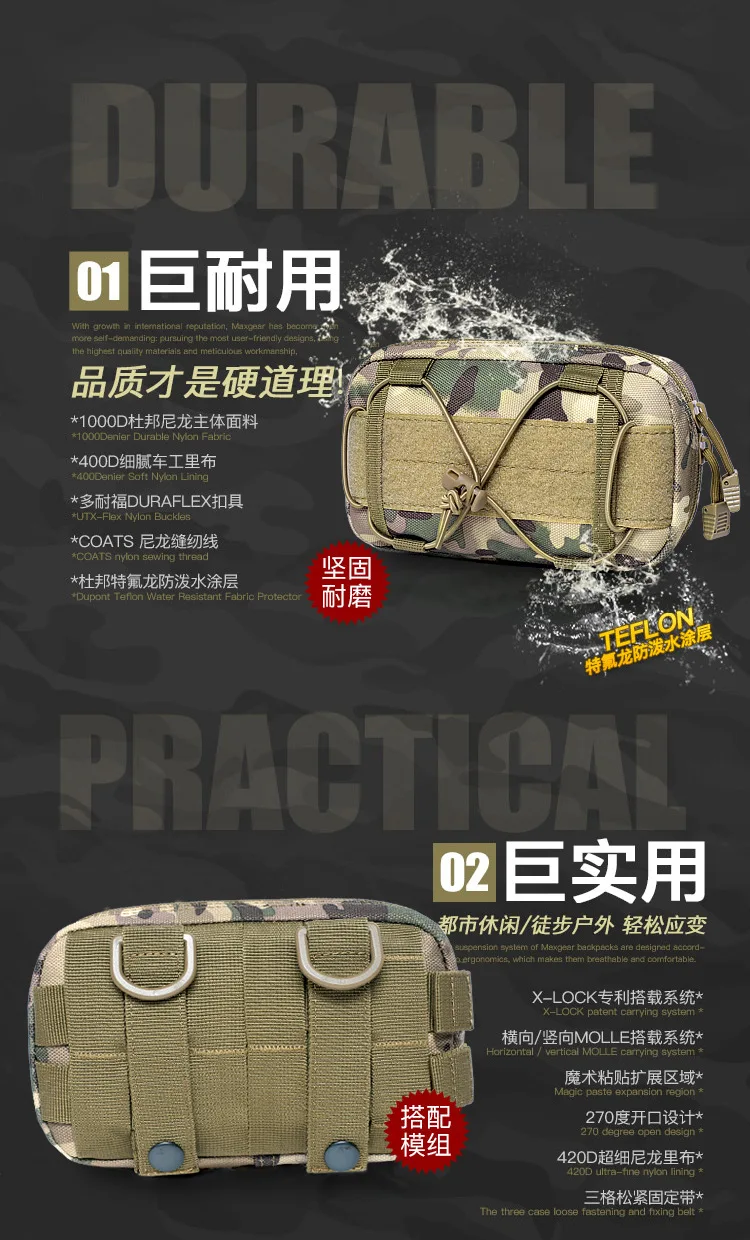 Military Tactical Molle Admin Pouch Belt Waist Pack Bag Utility Organizer EDC Tool Phone Holder Hunting Army Accessories Pouches