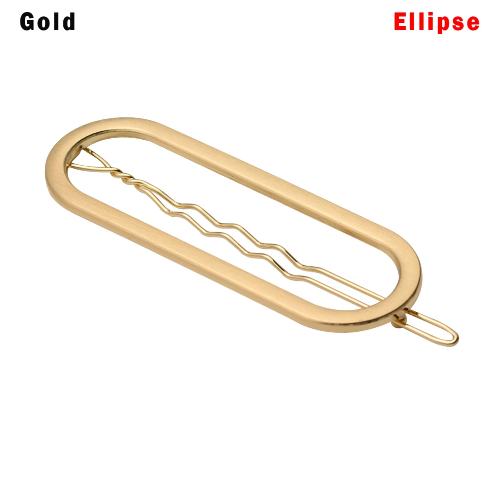 Ellipse Gold 1 шт., европейский стиль, Геометрическая квадратная металлическая заколка для волос, ленивый ветер, Геометрическая заколка для волос, стильные заколки для волос с хвостиком, аксессуары для волос для девочек - Цвет: Ellipse Gold
