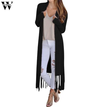 

2019 Women Coat Autumn Winter Fashion Solid Open Front Long Sleeve Long Coat Loose Warm Female Slim Fit Hoodies Jackets