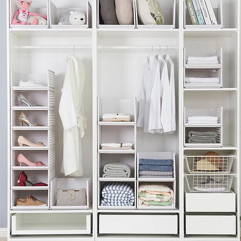 

Folding Board Storage Rack Convenient Practical Layering Pp Plastic Bedroom Closet Organizer Flip Fold Drawer Storage Rack