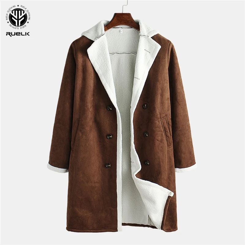 RUELK Europe And America 2020 Spring And Autumn New Fleece Composite Classic Solid Color Coat Men's Warm Jacket Men's Clothing RUELK Europe And America 2020 Spring And Autumn New Fleece Composite Classic Solid Color Coat Men's Warm Jacket Men's Clothing