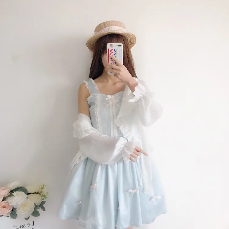 Японский солнцезащитный милый топ Лолиты kawaii Девушка винтажный плащ платок для защиты от солнца викторианское пальто с капюшоном Кружева Готический Лолита пальто cos