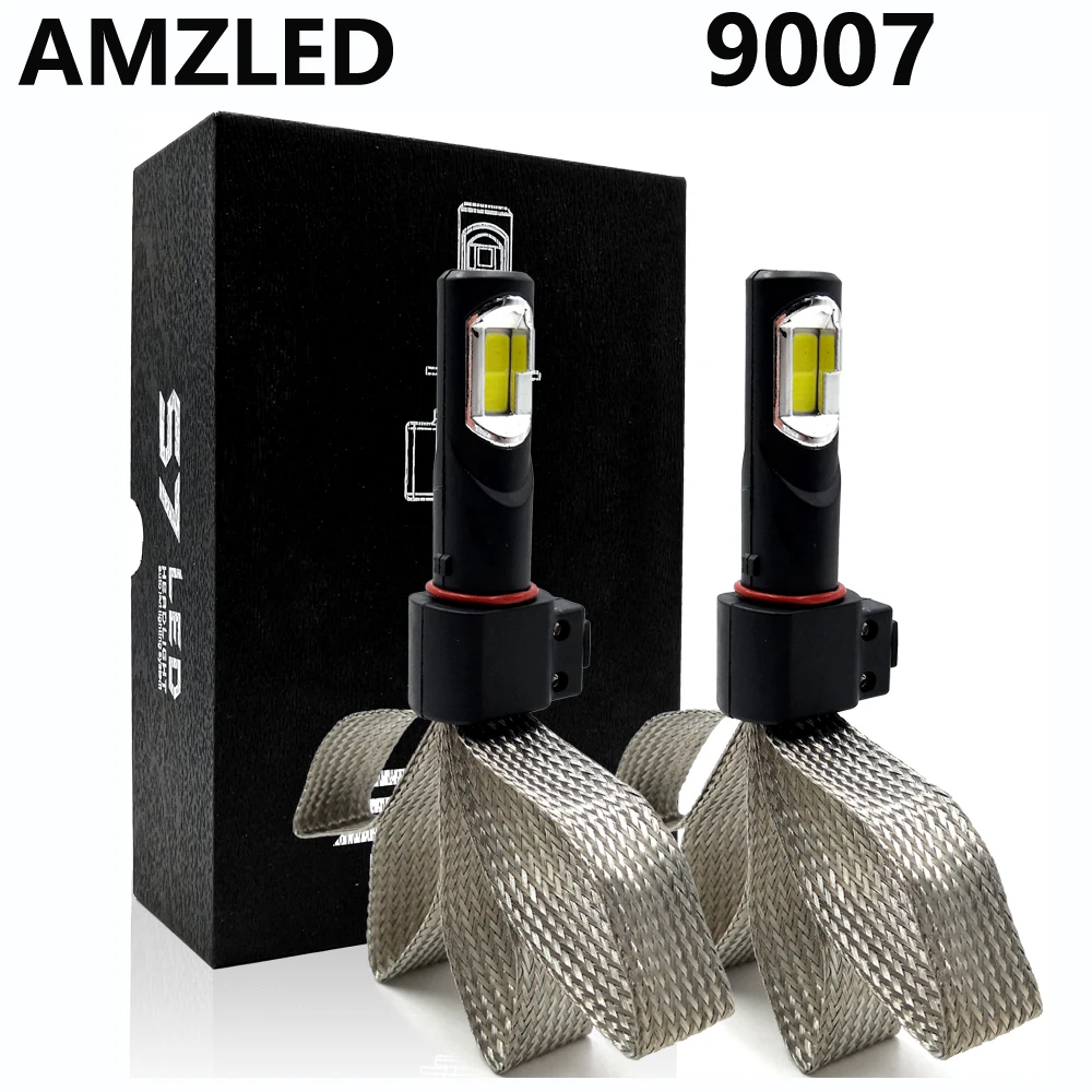 

AMZLED 9007/HB5 Hi/Lo Car LED headlight bulbs 12V 24V 110W 12000LM diode lamps LED HB5 for cars high beam dipped beam auto grade