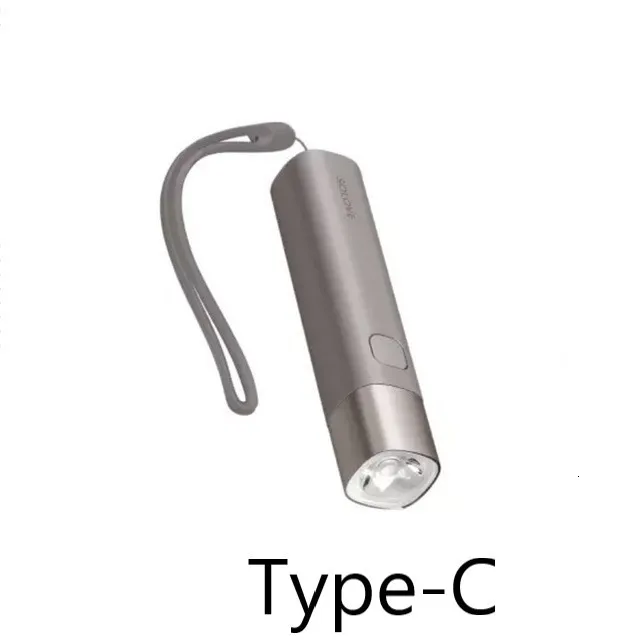 XIAOMI xSOLOVE X3 фонарик USB Перезаряжаемый яркий внешний аккумулятор портативный мини светодиодный фонарь для улицы и телефона 3000 мАч - Цвет: purple type C