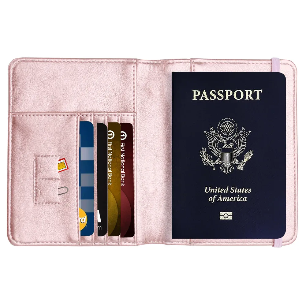 Чехол для паспорта кожаный обложка паспорта кошелек Чехол RFID Блокировка путешествия кошелек держатель карты Сумки Carteras