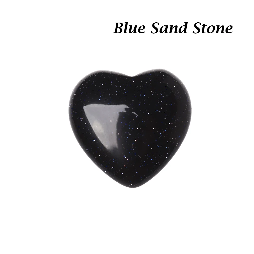 Blue Sand Stone Натуральный кварц в форме сердца Кристалл Рейки минералы чакра Целебный Камень ручной работы ювелирные изделия подвеска из драгоценных камней подарок DIY домашний декор - Цвет: Blue Sand Stone