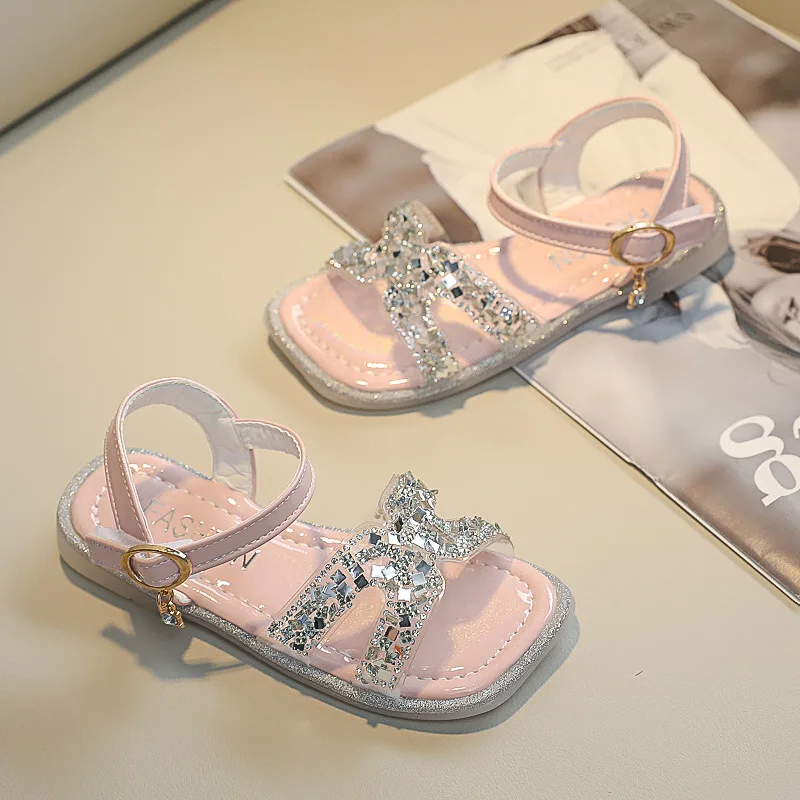 

Transparent Rhinestones Princess Shoes For Little Girls Summer Toddler Shoes For Kids Sandals Baby 2021 Children'S Shoe 1-6 Year