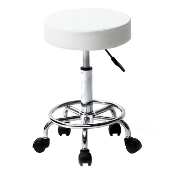

Newly Round Stool Feet Rotation Bar Stool PU Leather 360 Degree Rotating with Casters TE889