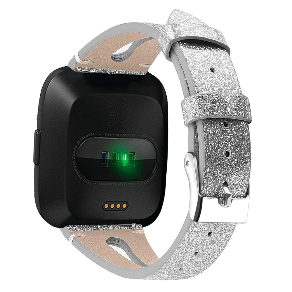 ГОРЯЧИЕ продажи PU+ кожа часы с яркими украшениями Bling Band Браслет для Fitbit Versa Смарт часы ремешок дропшиппинг