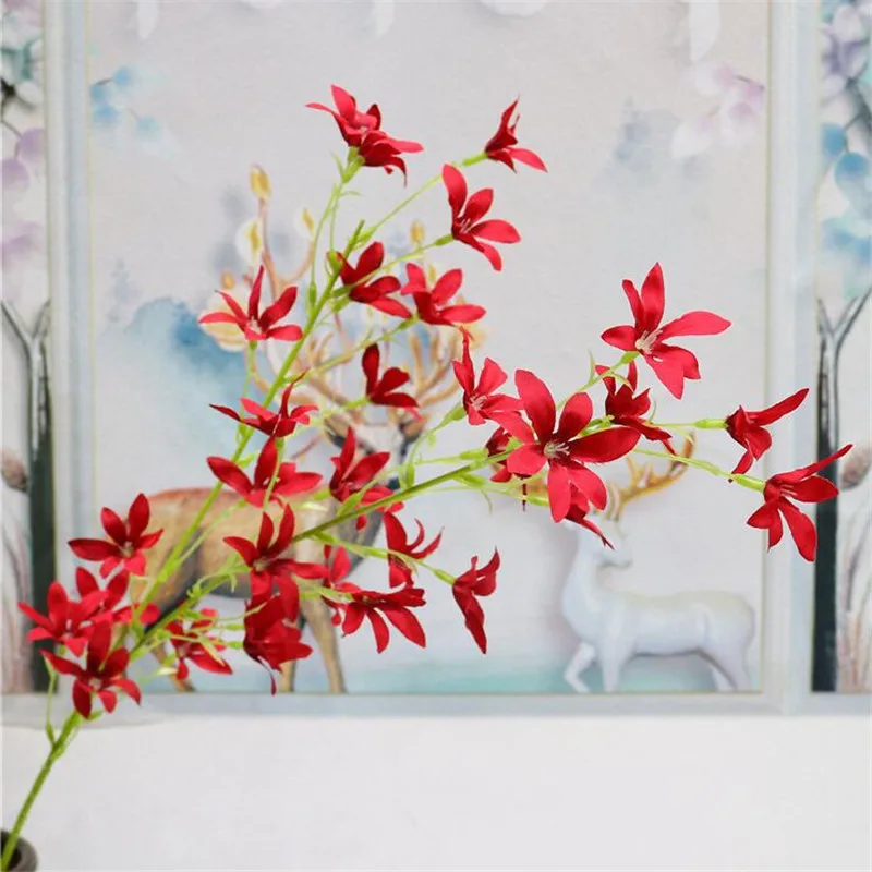 10 шт. поддельные длинные Стволовые Oncidium(2 стебля/шт) 37," Длина Моделирование мини Орхидея для свадьбы дома декоративные искусственные цветы