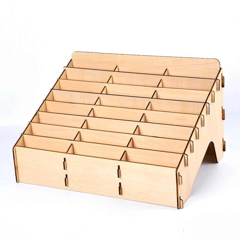 Wooden Jewelry Organizer Cellphone Storage Box Spare Parts Holder Tools Bottle Stand Dispaly Rack diy barbie house