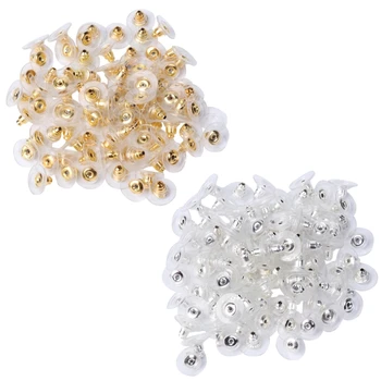 

100Pcs Hypoallergenic Bullet Earring Back Safety Clutch with Pad Accessories New