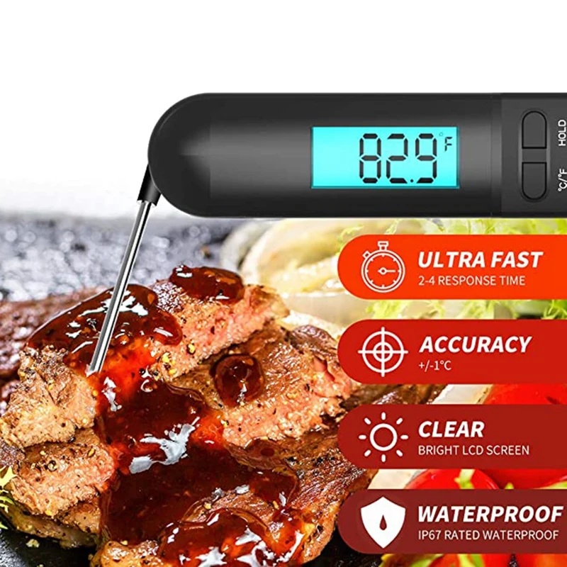 Термометр для мяса водонепроницаемый ультра быстрый цифровой пищевой термометр